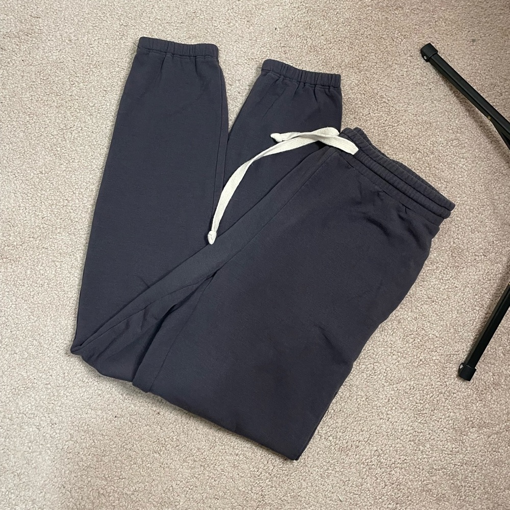 Madewell Gray Joggers with Cream Drawstring